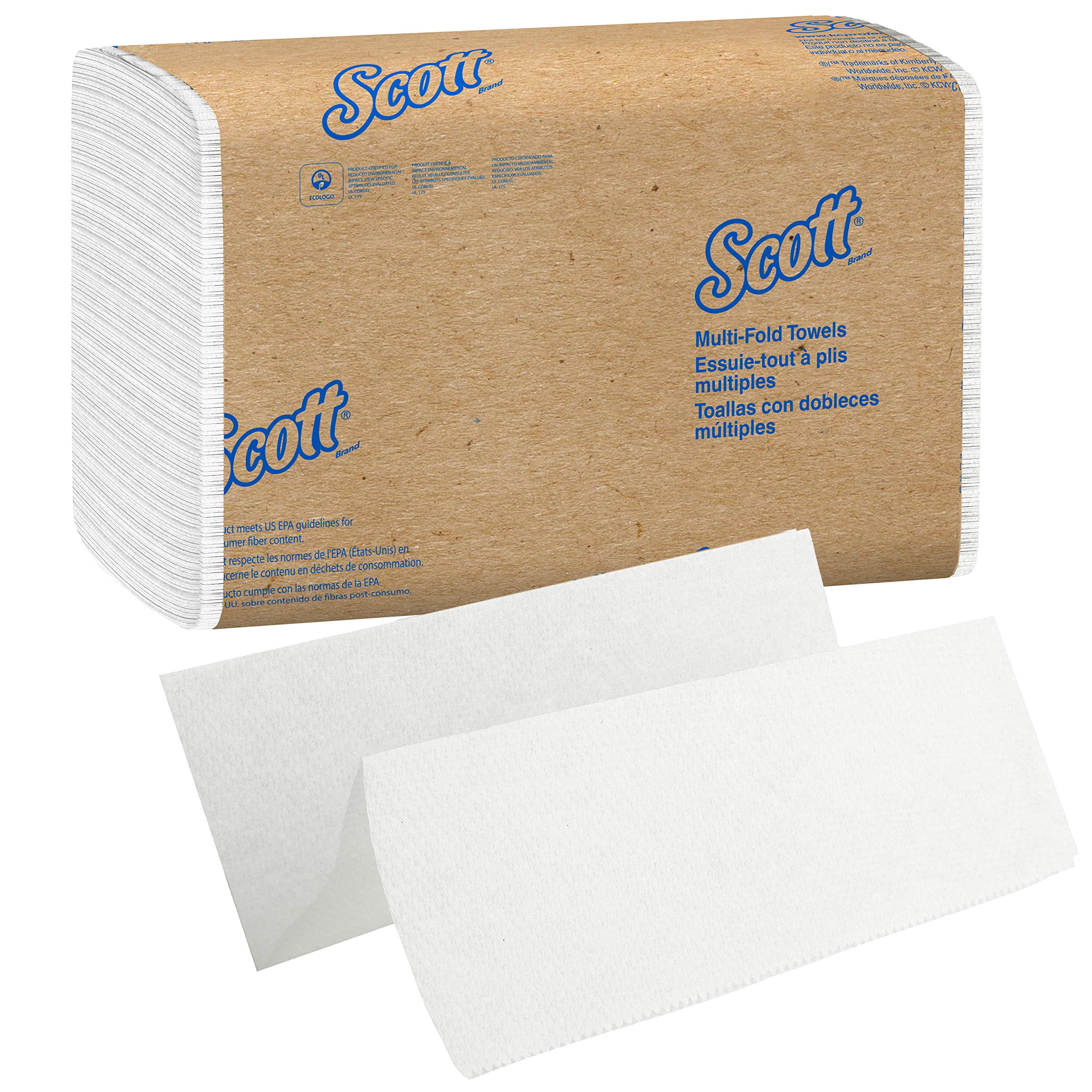 Scott® Essential™ Large Folded Hand Towels 6669 - Multifold Paper Towels -  15 packs x 240 White Z fold Paper Towels (3,600 total)