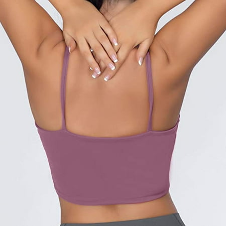 Raeneomay Sports Bra for Women Fashion Women Sleeveless Casual Vest Ladies Chest Pad Short Tank Tops