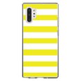 thumbnail image 1 of DistinctInk Clear Shockproof Hybrid Case for Galaxy Note 10 PLUS (6.8" Screen) - TPU Bumper, Acrylic Back, Tempered Glass Screen Protector - Yellow & White Bold Horizontal Stripes, 1 of 1