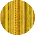 thumbnail image 1 of Ahgly Company Machine Washable Indoor Round Abstract Yellow Modern Area Rugs, 7' Round, 1 of 4