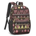 thumbnail image 2 of Geometric Triangle Brown Pattern 17" School Backpacks for Teens,Waterproof Oxford Fabric,S-Shape Padded Straps for School,Travel,Hiking,Camping, 2 of 6