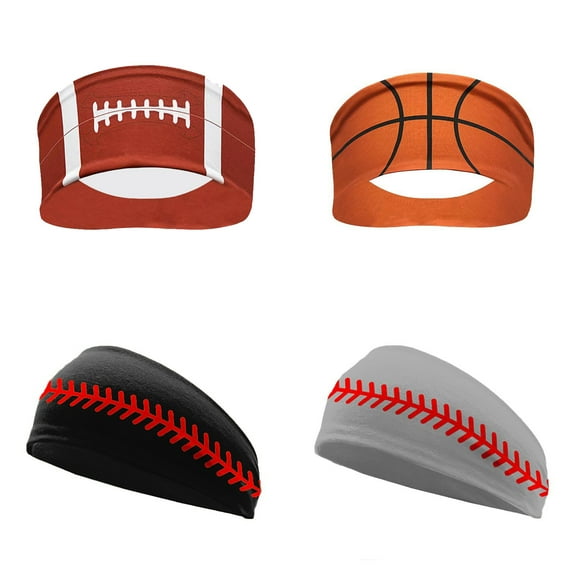 TELOLY Sweat Band,Fun Sports Print Headbands,Secure Polyester Head Bands for Active Lifestyles