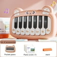 thumbnail image 3 of SIYTUAU Portable 15 Keys Electronic Keyboard Piano Mini Music Toy With Stand Educational Musical Instrument Brown Plastic Kids Piano For Beginners Brown, 3 of 6