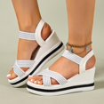 thumbnail image 2 of ssuyfkrb Womens Wedge Sandals,Platform Sandals,Womens Sandals,Open Toe,Peep Toe,Vacation,Casual,White,Free Size, 2 of 9