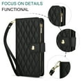 thumbnail image 4 of Phone Case for Apple iPhone 16, Premium iPhone 16 Case with Wallet, Card Holder, Coin Zipper Pocket Shockproof Flip Cover Stand with Wrist Strap & Detachable Shoulder Strap,Black, 4 of 8