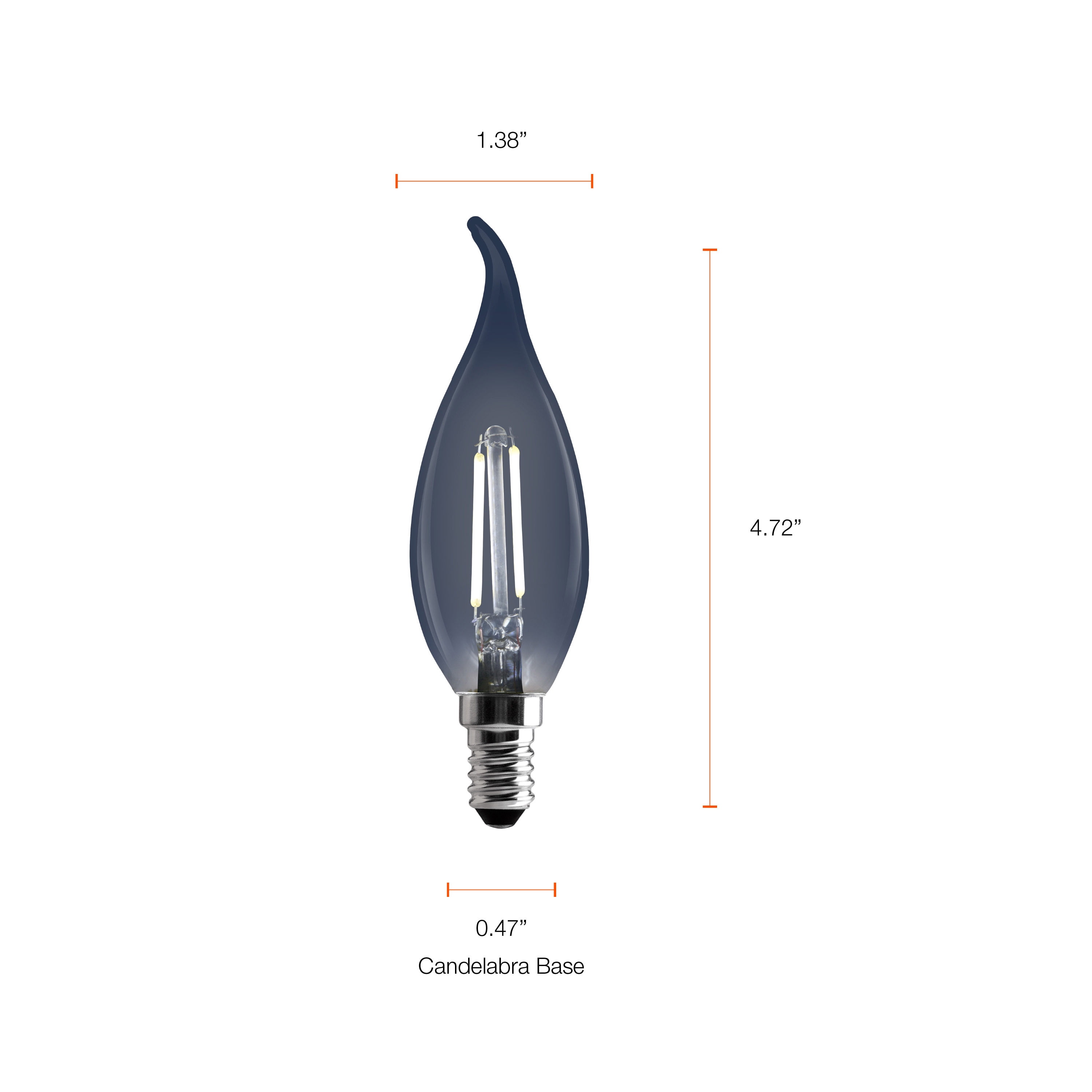 Better Homes & Gardens B10 Vintage smokey LED Light Bulb, 25W Eqv, Dim, E12, Daylight - 8 Pk