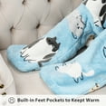 thumbnail image 6 of Catalonia Wearable TV Blanket with Sleeves Arms & Feet pockets for Adult Micro Plush Fleece Large Wrap Throw Robe 75 x 5, 6 of 7
