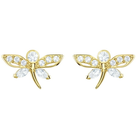 Swarovski Dragonfly Earrings - Swarovski Magnetic Gold Plated Dragonfly Stud Earrings - 5429352