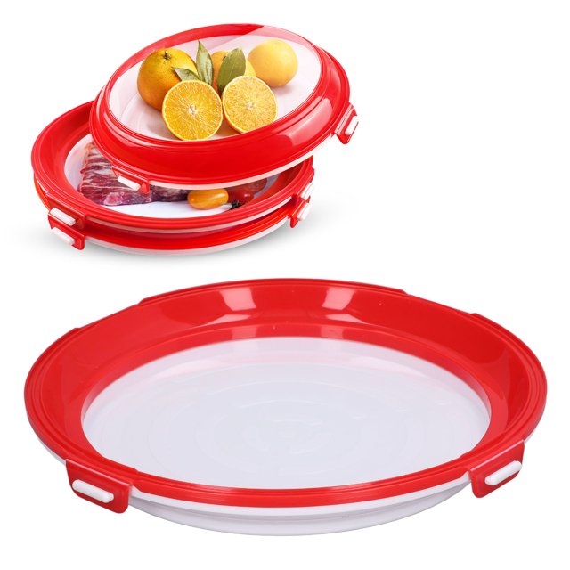 Foods Storage Container, PP TPU Elastic Film Reusable Preservation Tray Space Saving Stackable For Kitchen For Outdoor Camping