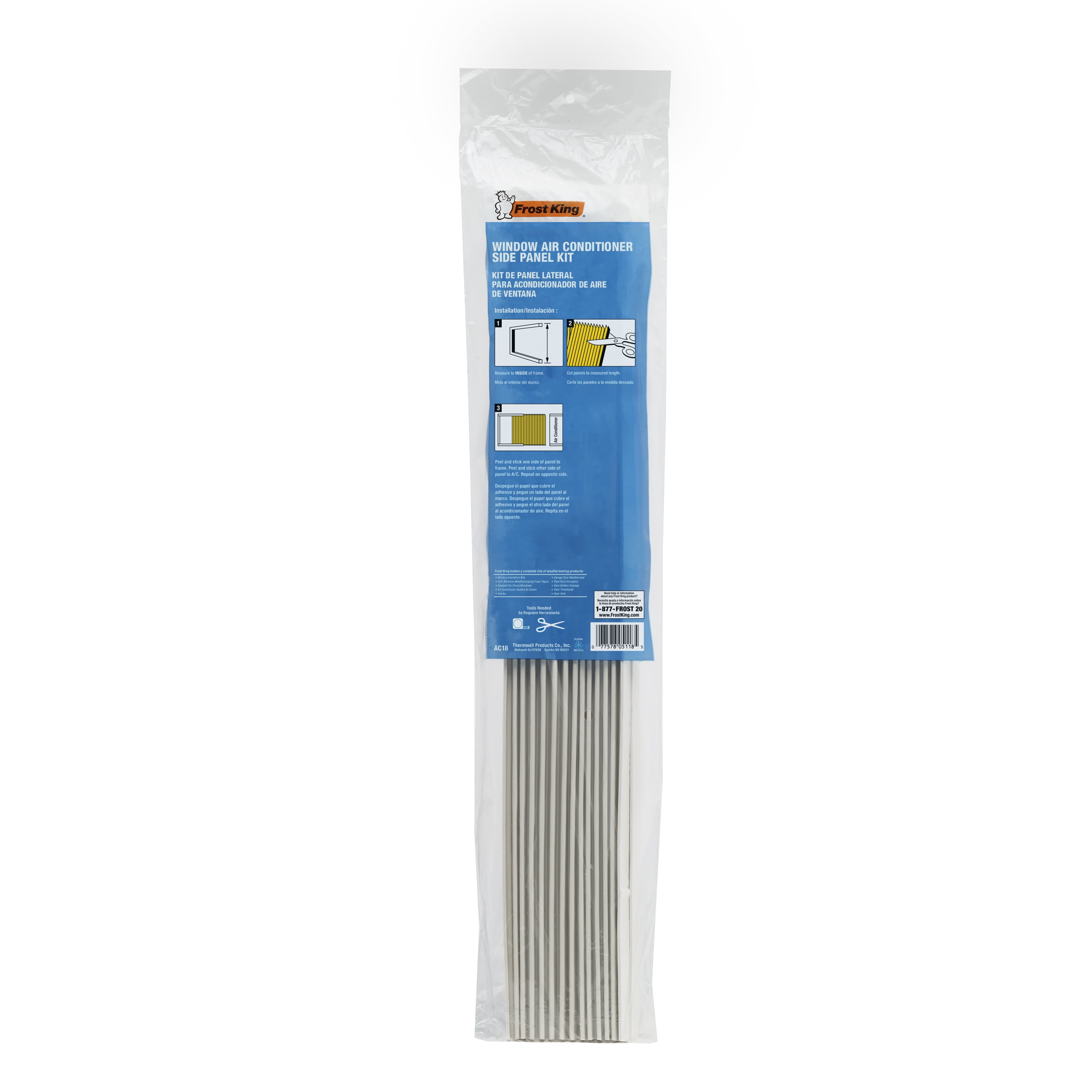 Frost King® AC18A Air Conditioner Side Panel Kit, 2-Pack, 0.75" x 5" x 14, White