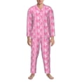 thumbnail image 3 of Lsque Breast Cancer Awareness (3) Pattern Long Sleeve Pajama Set for Men - Soft 2-Piece Sleepwear and Loungewear Set with Pockets, Comfy Nightwear-Small, 3 of 7