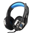 thumbnail image 1 of Auriculares con cable USB para juegos, auriculares con sonido envolvente estéreo con micrófono con c Tomshoo Azul negro, 1 of 7