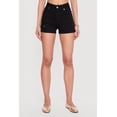 thumbnail image 3 of Women's WAX Distressed Fixed Cuff Denim Shorts, 3 of 4
