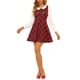 thumbnail image 1 of Vestido mini A-line de manga larga con cuello Peter Pan a cuadros para mujer Inspire Chic L rojo, 1 of 8
