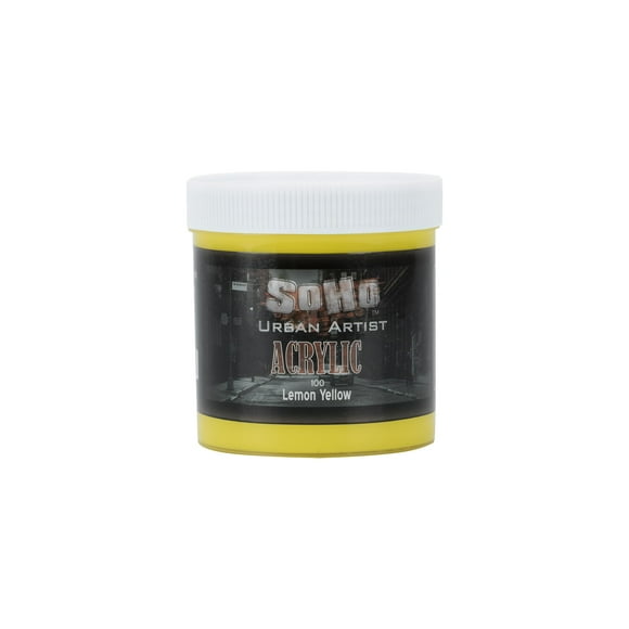 Soho Urban Artist Peinture Acrylique pour Corps Lourd - Pot de 500 ml - Jaune Citron - Épaisse, Couleur Riche, Excellente Couverture, Qualité Professionnelle - Peinture Acrylique pour Artistes
