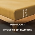 thumbnail image 3 of Alazuria Fitted Bed Sheet, Soft microfiber, All around elastic up to 16" deep Gold Sand color Queen size ( 80" x 60" ), 3 of 5