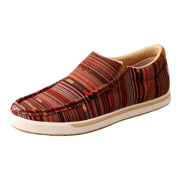 TWISTED X Adult Female Slip-On Kicks Shoe, Color: Merlot Multi, Size: 8, Width: M