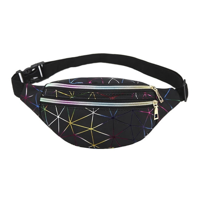 Riñonera de piel sintética con patrón de costura, unisex, bandolera, riñonera con láser distintivo, riñonera de playa, riñonera