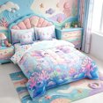 thumbnail image 2 of Manfei Colorful Axolotl 7-Piece Twin Bedding,Pastel Ocean Animal Bedding Comforter Set,Colorful Stars Reversible, 2 of 7