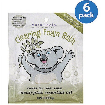 Aura Cacia Eucalyptus Clearing Foam Bath, 2.5 oz, (Pack of 6)
