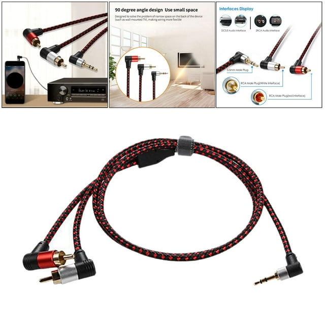 Cable divisor de sonido auxiliar de 3,5mm a 2 RCA estéreo perfecl 1 metro
