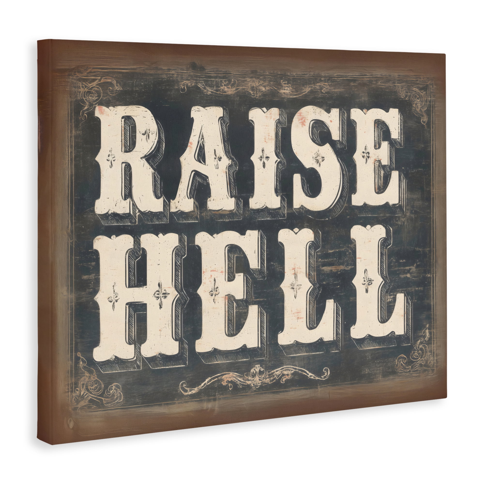 Stupell Industries Raise Hell Vintage Western Canvas Wall Art, design by Arlington Prints