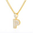 thumbnail image 1 of Collar con letras iniciales de Bling Savage para mujer, colgante de acero inoxidable 26 AZ, collar de cadena de hielo brillante, joyería de Hip Hop para hombres Tan Jianjun  unisex, 1 of 2