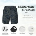 thumbnail image 5 of Haiem Golden Peonies Mens Swim Trunks with Compression Liner 2 in 1 Swimming Shorts Stretch Swimwear Quick Dry,Board Shorts-X-Large, 5 of 9