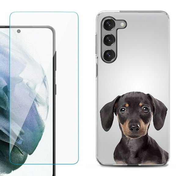 Shockproof Fashion Phone Case for Samsung Galaxy S23 5G, by OneToughShield ® - Dachshund Face