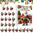 thumbnail image 4 of Rooster Advent Calendar Ornament Set Featuring Santa Hat And Festive Scarf For Holiday Countdown Decorations, 4 of 6