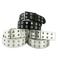 thumbnail image 3 of Douhoow PU Leather Adjustable Double Grommet Belt Rock Waist Strap Punk Style Belt, 3 of 4