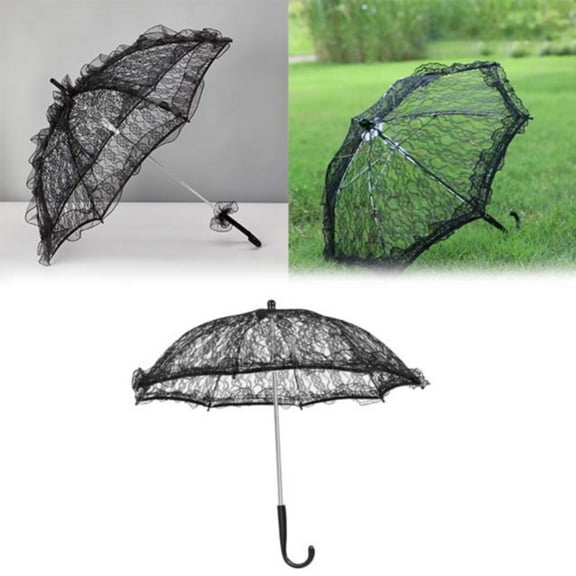 Lace Wedding Umbrella, Elegant Flower Girl Photography Prop, Solid Color Dance & Shooting Small Umbrella for Weddings