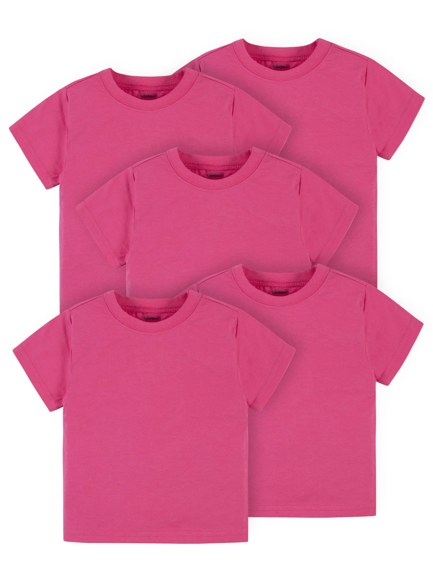 Baby Girls T-shirt Top 100% Soft Cotton Short Sleeve Pink Size 6 12 18 Months 