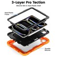 thumbnail image 4 of for iPad Pro 11 Inch (M4 2024/M5 2025) Case, 3in1 Heavy Duty Shockproof Tablet Case with Stand, Shoulder Strap, Orange, 4 of 7