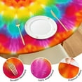 thumbnail image 4 of Colorful Tie Dye Mandala Pattern Round Fitted Tablecloth with Elastic Edge,Dining Table Cover Waterproof,Outdoor Round Tablecloth for Camping,Dining,Indoor and Outdoor, 4 of 7