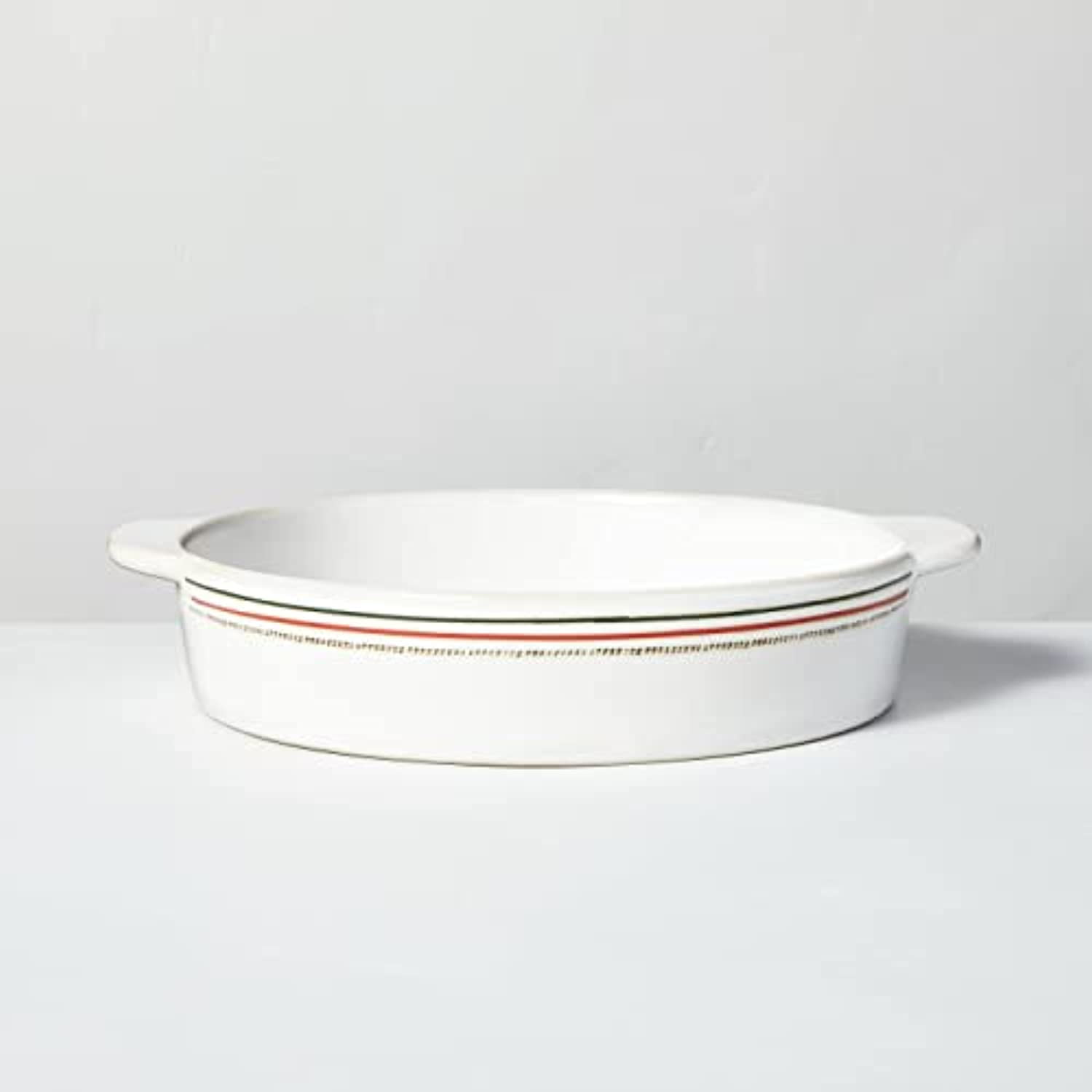 Holiday Stripes Stoneware Baking Dish 10.5" Casserole Dish Hearth
