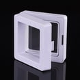thumbnail image 4 of 10 Set Plastic Frame Stands with Transparent Membrane 3D Floating Frame Display Holder Coin Display Box Square White 51x51x54mm, 4 of 4