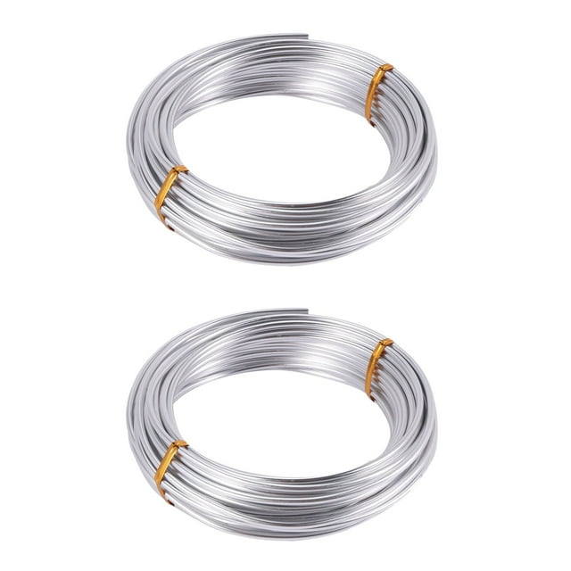3X Fil d'Aluminium 3mm 10M Fil Argenté pour Fabrication de Bijoux Modélisation en Argile Bonsaï et Modèle
