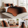 thumbnail image 6 of Twin Quilt Set 68''x86'', Orange Black Ombre Lightweight Summer Bedspread Coverlet Set with 2 Pillow Shams, Modern Gradient Abstract Art Breathable All Season Quilt Bedding for Dorm/Bedroom, 6 of 9