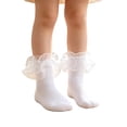 thumbnail image 2 of Lace Socks for Girls Bow Ruffle Frilly Toddler Dress Sock Soft Cotton Cute Princess Ankle Socks Little Girl Party*1pc, 2 of 6