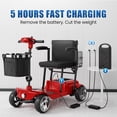 thumbnail image 4 of FLYCITY Lightweight Mobility Scooter for Seniors, Foldable Portable Motorized Scooters with Removable Lithium Battery for 20 Miles Travel, 330lb Capacity, Red, 4 of 11