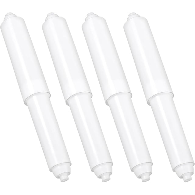 4 Pcs Toilet Paper Holder Spring Rod, Plastic Tissue Toilet Paper Holder Roller, Toilet Paper Roller Replacement Rod,Adjustable Tissue Box Roll Core Bathroom Plastic Rod (White)