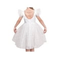 thumbnail image 1 of Girls Dress White Pearl Glitter Wedding Bridesmaid Pageant Hollow Back 7 Years, 1 of 8