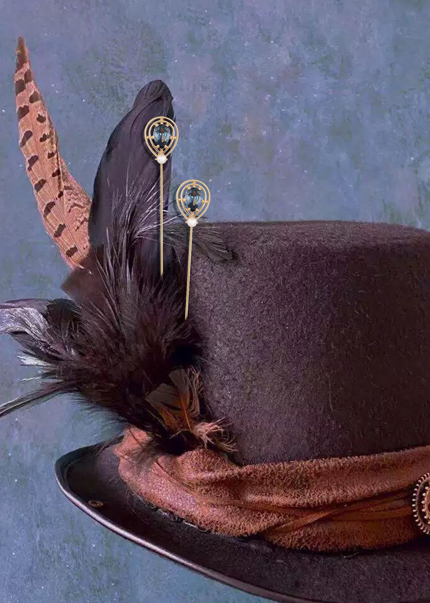 Vintage Antique Geometric Hat Pins Set for Women & Men - Classic Long Handle Women main image 2