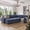 Blue, variant on DTTRA 111" Corduroy U-Shaped Sectional Sofa Bed with Pull Out Sleeper, Gray