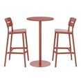 thumbnail image 3 of WestinTrends Playa 3-Piece Outdoor Adjustable Round Bar Height Patio Table Dining Set, Red, 3 of 14