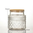 thumbnail image 3 of YAOMOBB Airtight Glass Jar Vintage Pattern Glass Storage Jar Bamboo Lid Large Capacity Kitchen Storage Container Good Sealing, 3 of 7