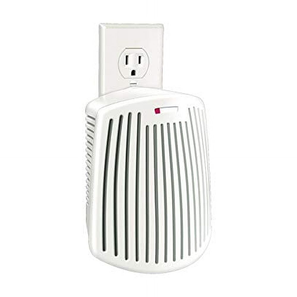 Hamilton Beach TrueAir Plug-Mount Air Freshener Odor Eliminator for Common Household-Tobacco, Pet, Bathroom & Trash, On/Off Fan, with Carbon Filter, White