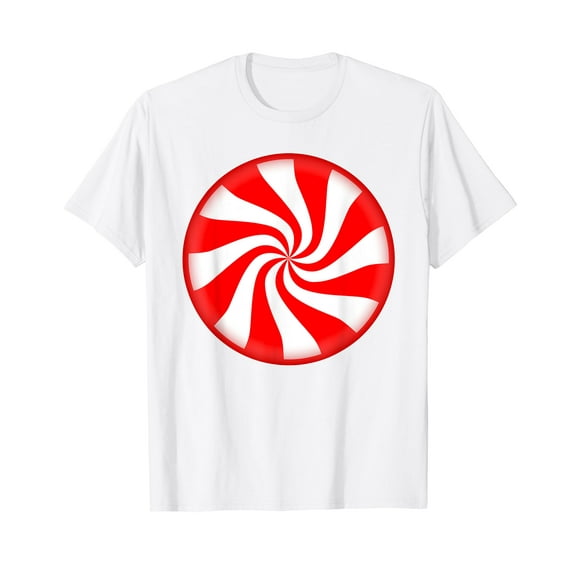 Peppermint Candy Christmas T-Shirt White Tee