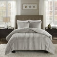 thumbnail image 2 of Home Essence York Faux Fur 3 Piece Solid Comforter Set, King/Cal King, Grey, 2 of 3